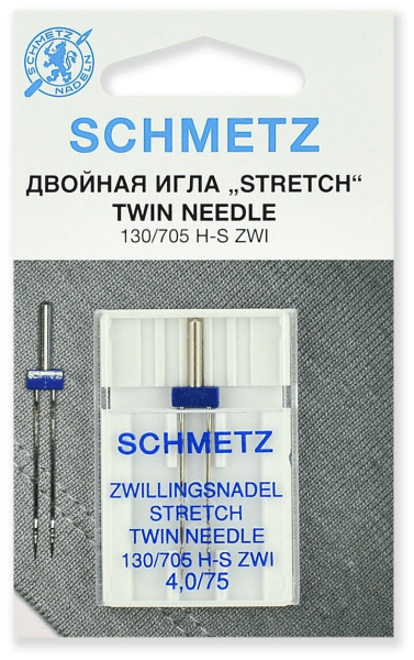 Иглы Schmetz стрейч двойные 130/705 H-S ZWI 4,0/75, 1 шт в Кондрово